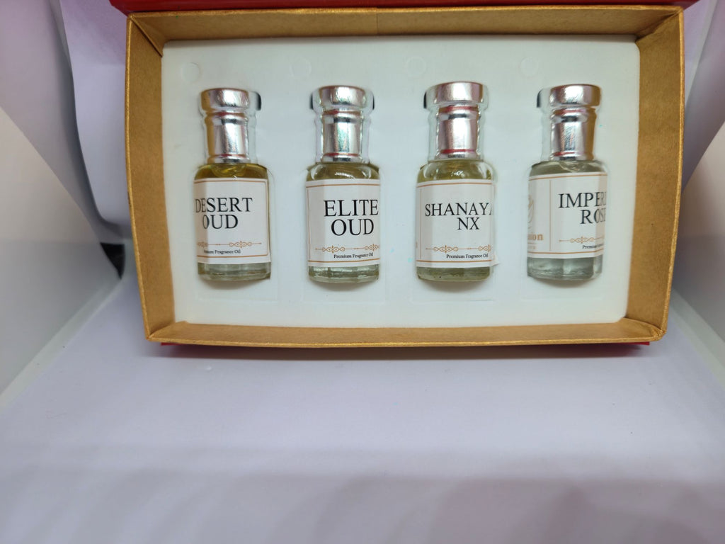 Ecofusion Premium Attar Collection – Set of 4 | Long-Lasting Luxury Fragrances
